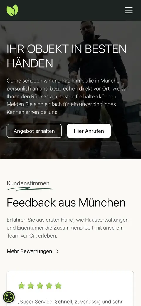 BKB Services – Website, mobile Ansicht